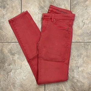 Blank NYC coral colored denim skinny jeans
